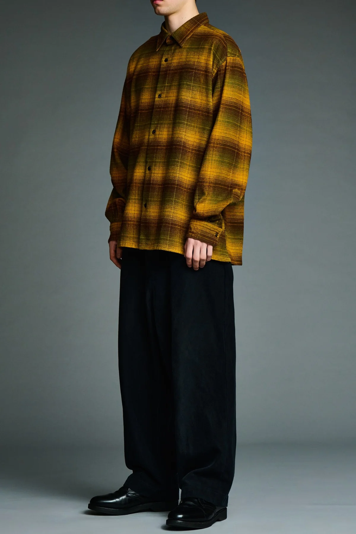 A.presse | Vintage Cotton Silk Nep Twill Check Shirt - Image 3