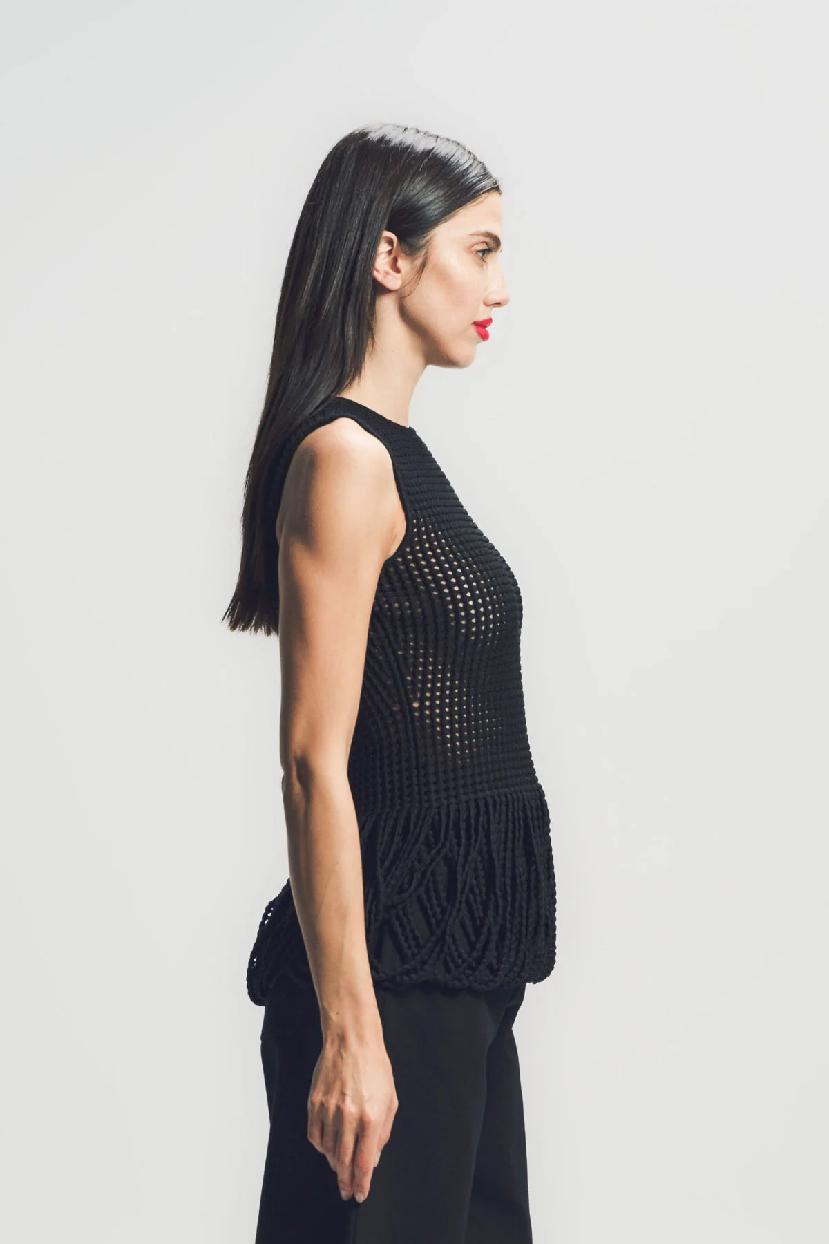 ALAÏA | BEAD KNIT PEPLUM TANK TOP - Image 5
