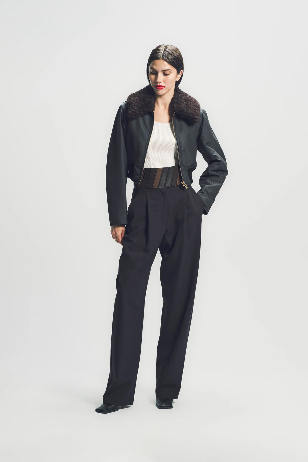 ALAÏA | BELT WOOL GABARDINE PANTS