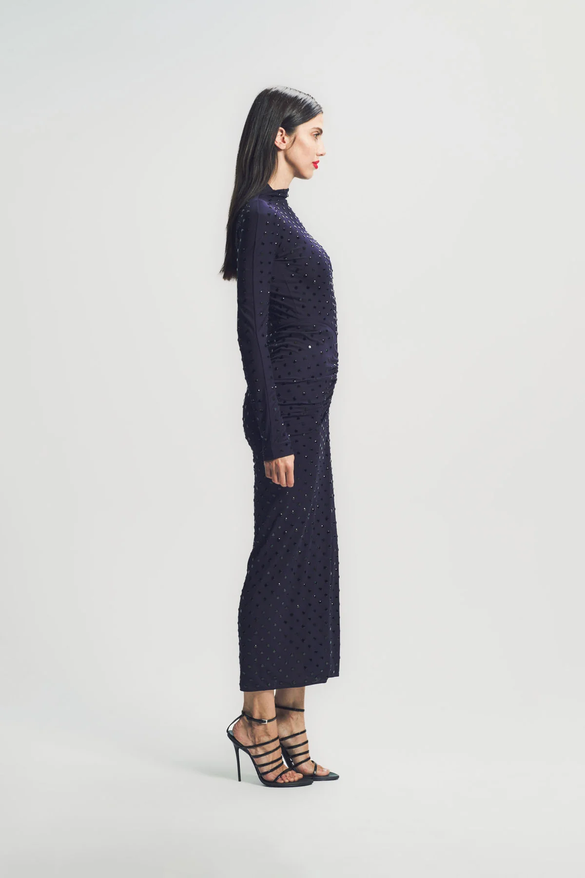 ALAÏA | DRAPED FLUID STRASS JERSEY DRESS - Image 4