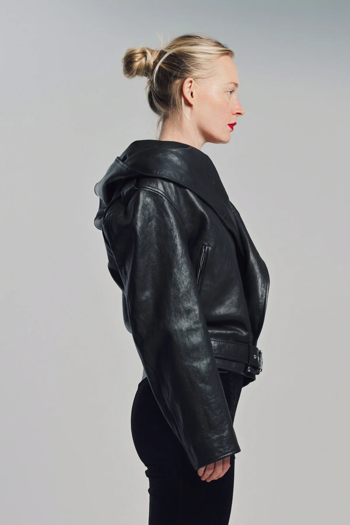 ALAÏA | LEATHER HOODED BIKER JACKET - Image 5