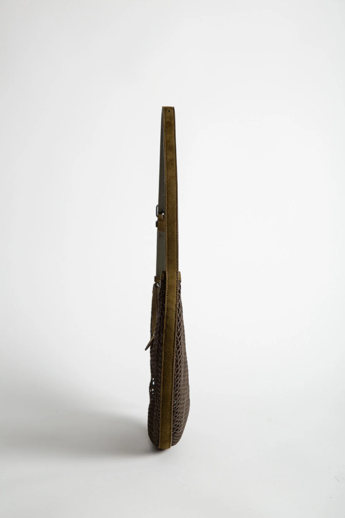 ALAÏA | One Piece Demi Lune Bag In Fishnet And Suede - Image 6