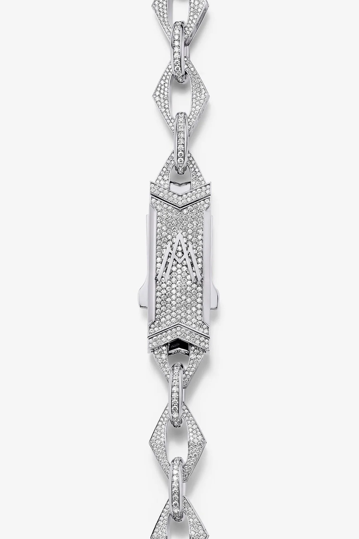 ALEX MOSS | WHITE GOLD GEO-LINK LARGE NECKLACE 22" - Image 3