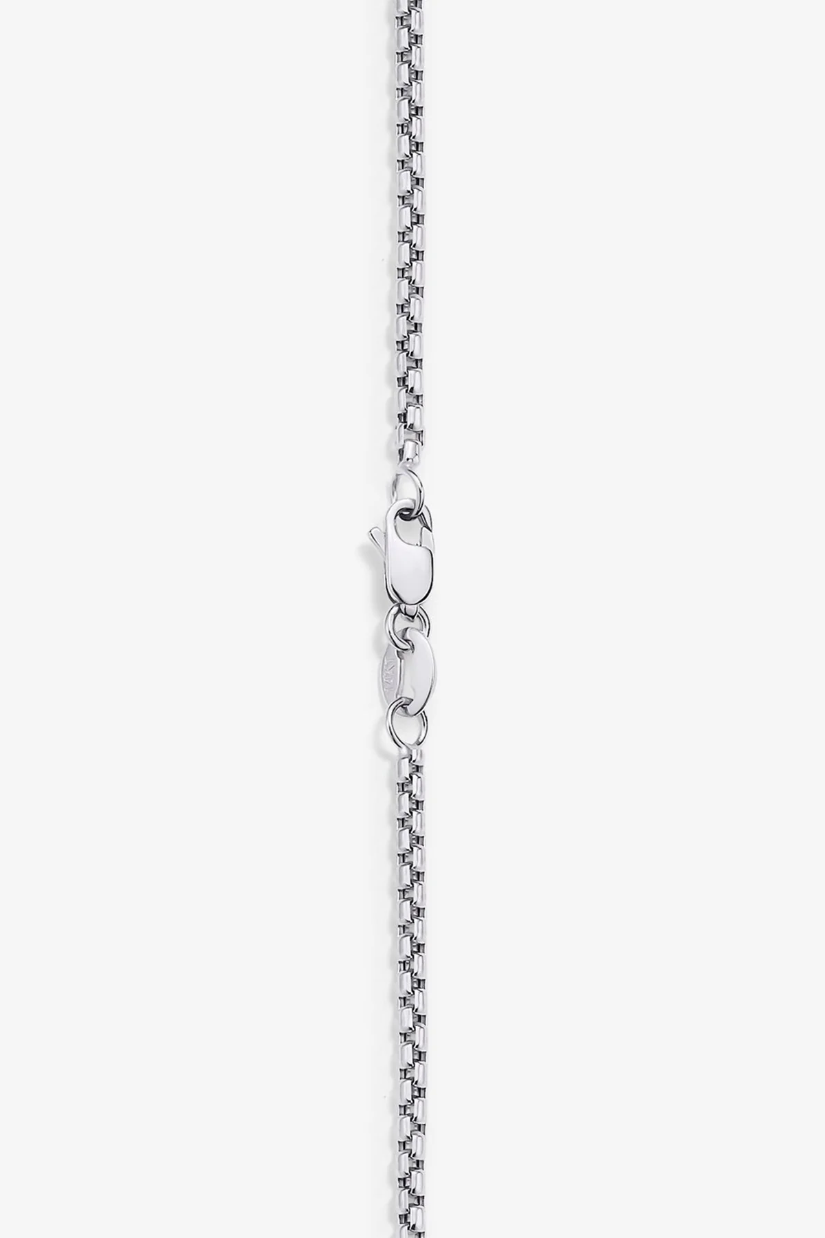 ALEX MOSS | WHITE GOLD ROUND BOX NECKLACE 20" - Image 2