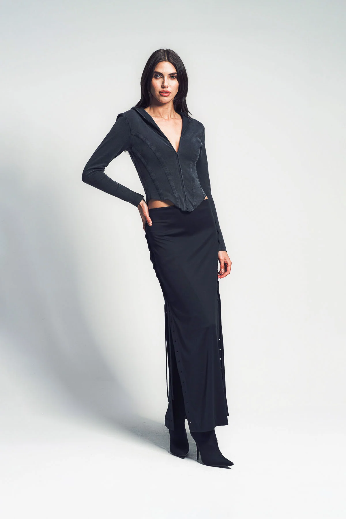 BALENCIAGA | LACE-UP MAXI SKIRT