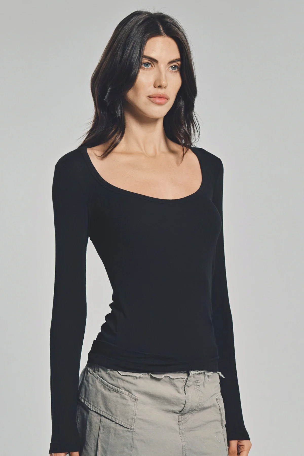 BALENCIAGA | LONG SLEEVE GARDEROBE DÉCOLLETÉ TOP - Image 5