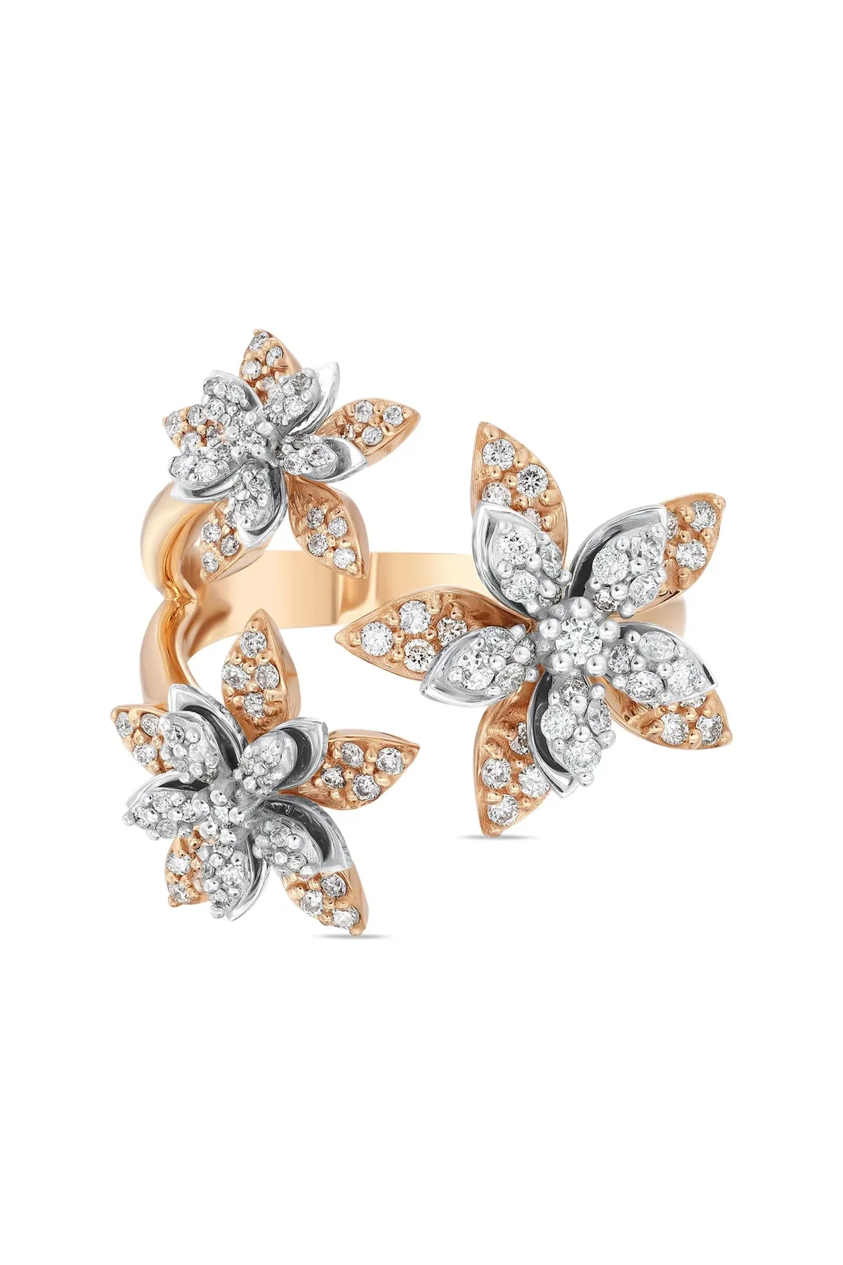 BEE GODDESS | ROSE-WHITE GOLD APPLE SEED DIAMOND RING - Image 2