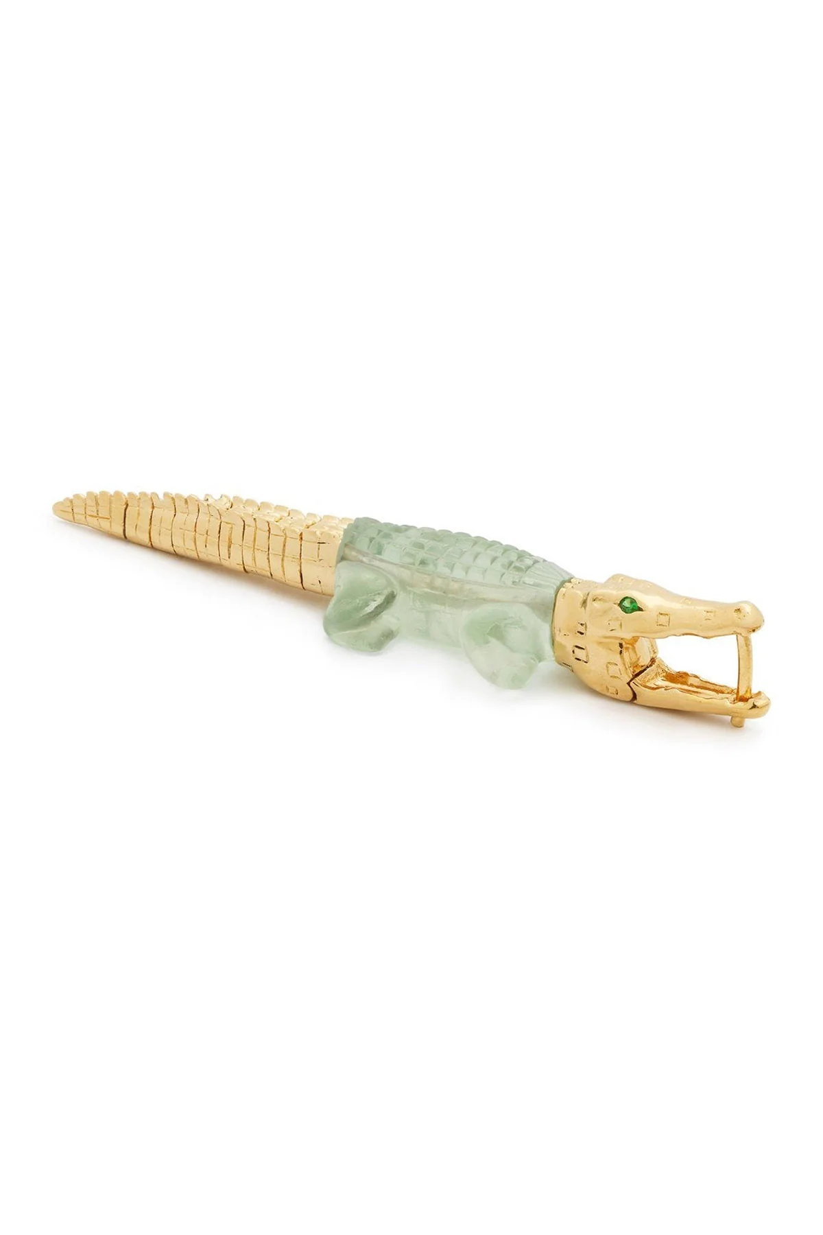 Bibi Van Der Velden | Alligator Green Amethyst Bite Earring - Image 3