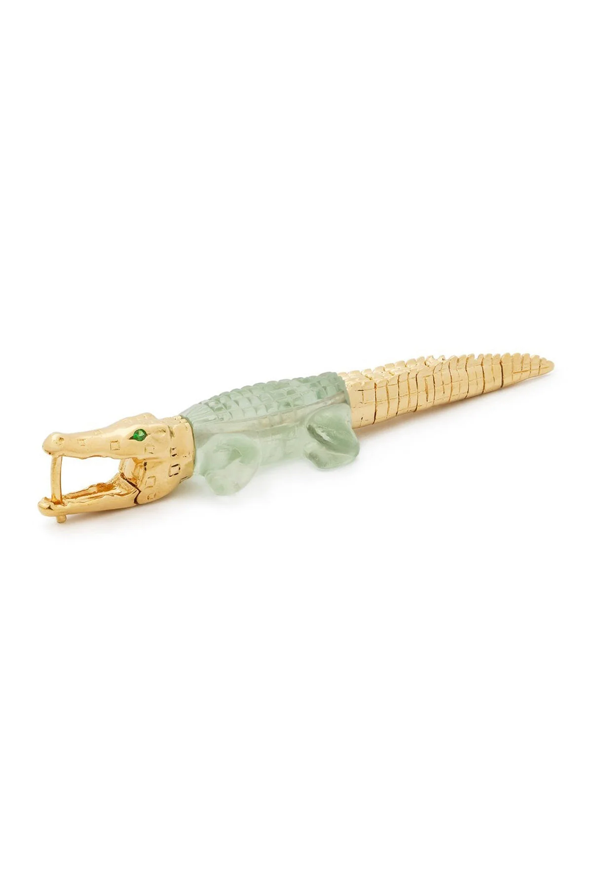 Bibi Van Der Velden | Alligator Green Amethyst Bite Earring - Image 5