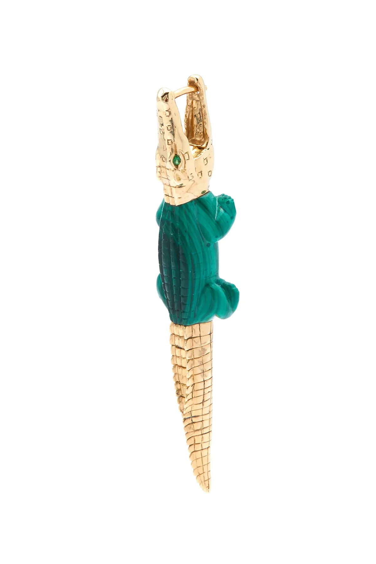 BIBI VAN DER VELDEN | ALLIGATOR MALACHITE BITE EARRING - Image 2