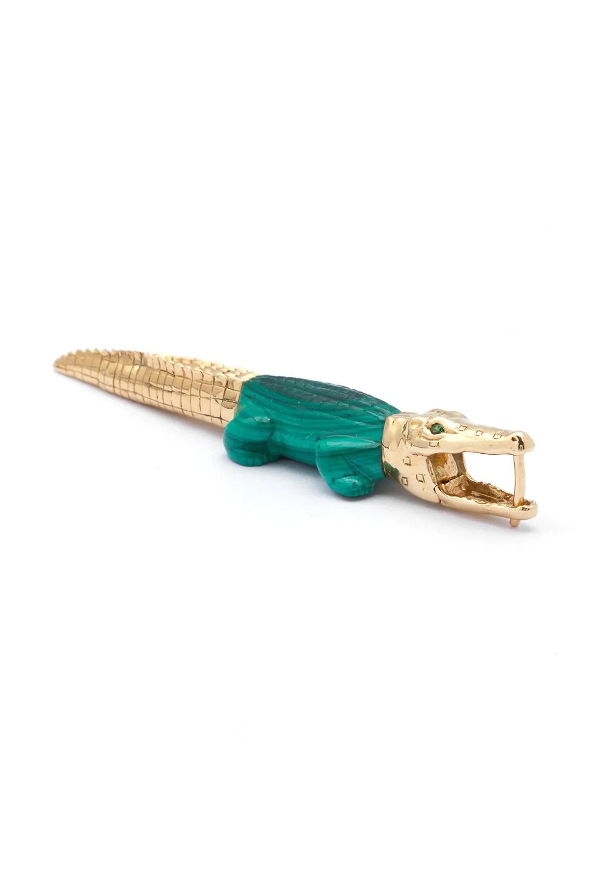 BIBI VAN DER VELDEN | ALLIGATOR MALACHITE BITE EARRING - Image 3