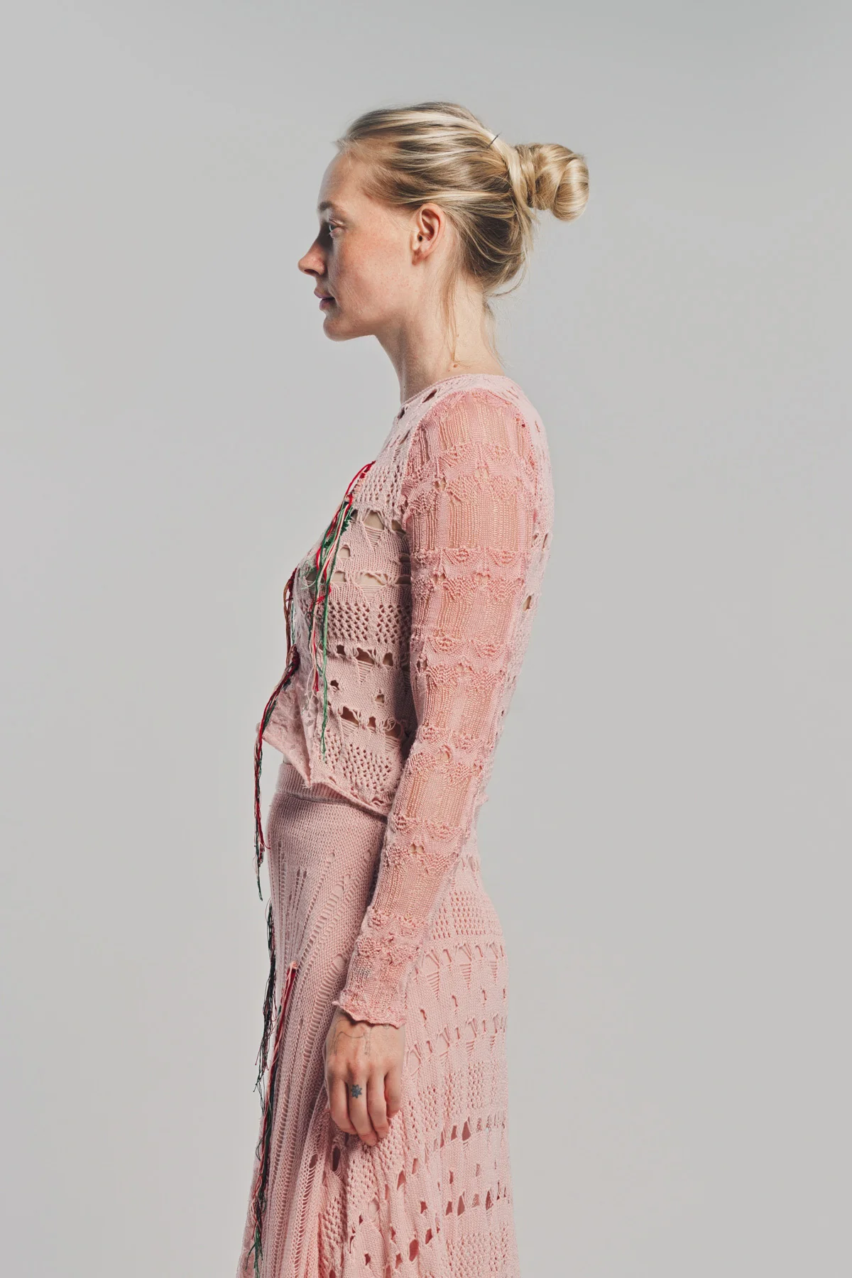 CAROLINE HU | FLORAL EMBROIDERED LONG SLEEVE TOP - Image 3