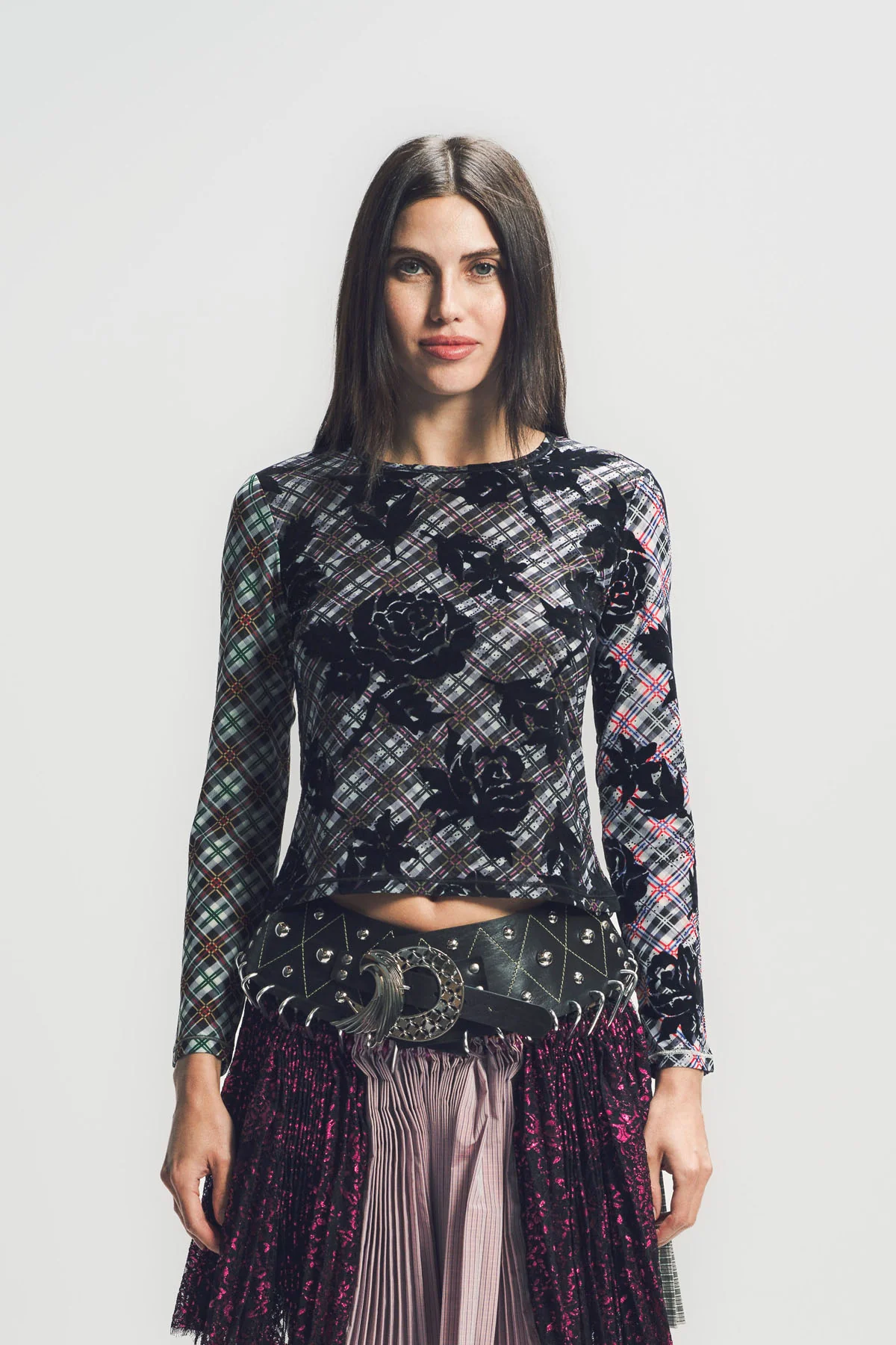CHOPOVA LOWENA | PICNIC PLAID FLOCKED TOP - Image 2