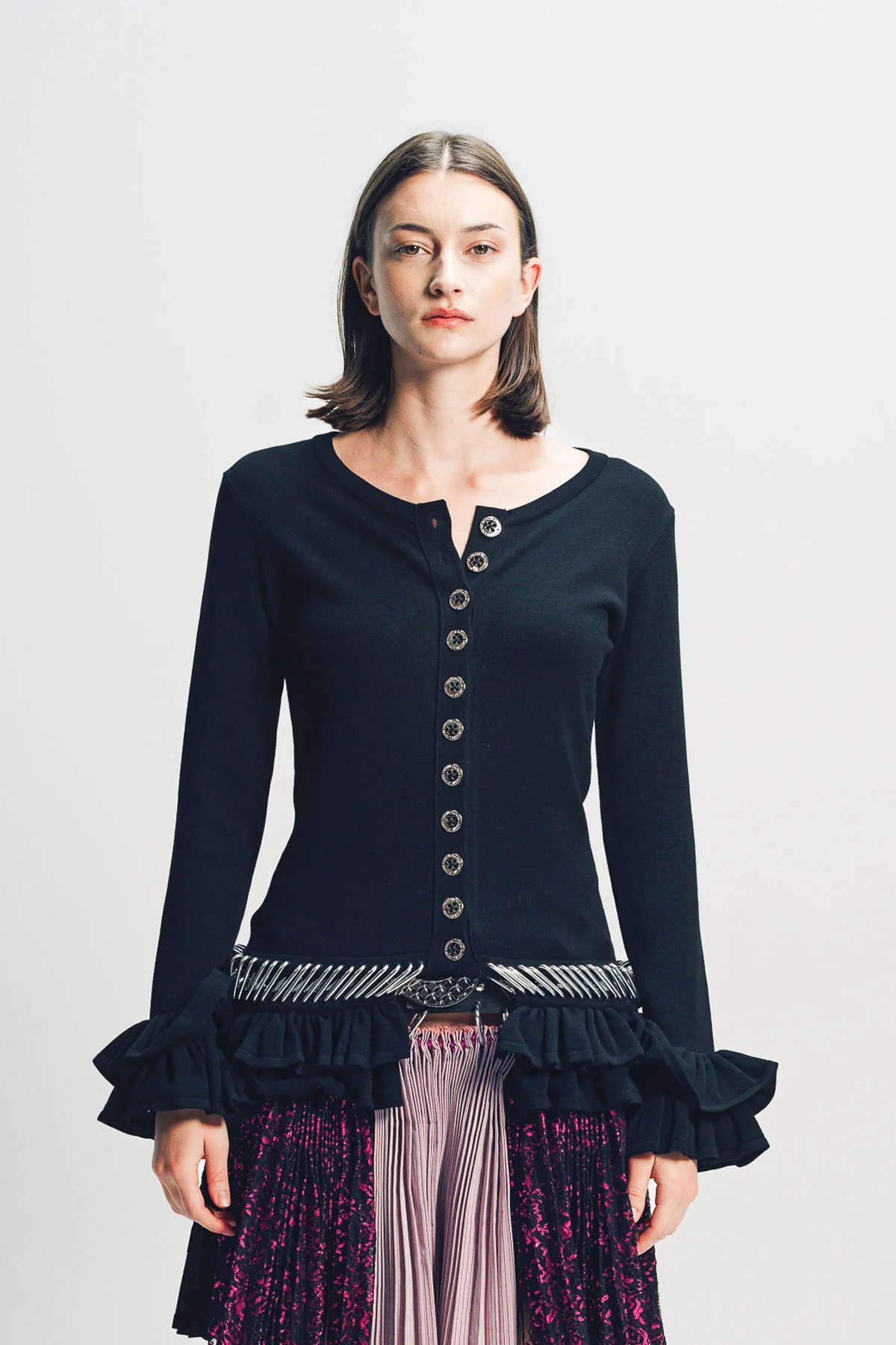 CHOPOVA LOWENA | RUFFLE CARABINER CARDIGAN - Image 2