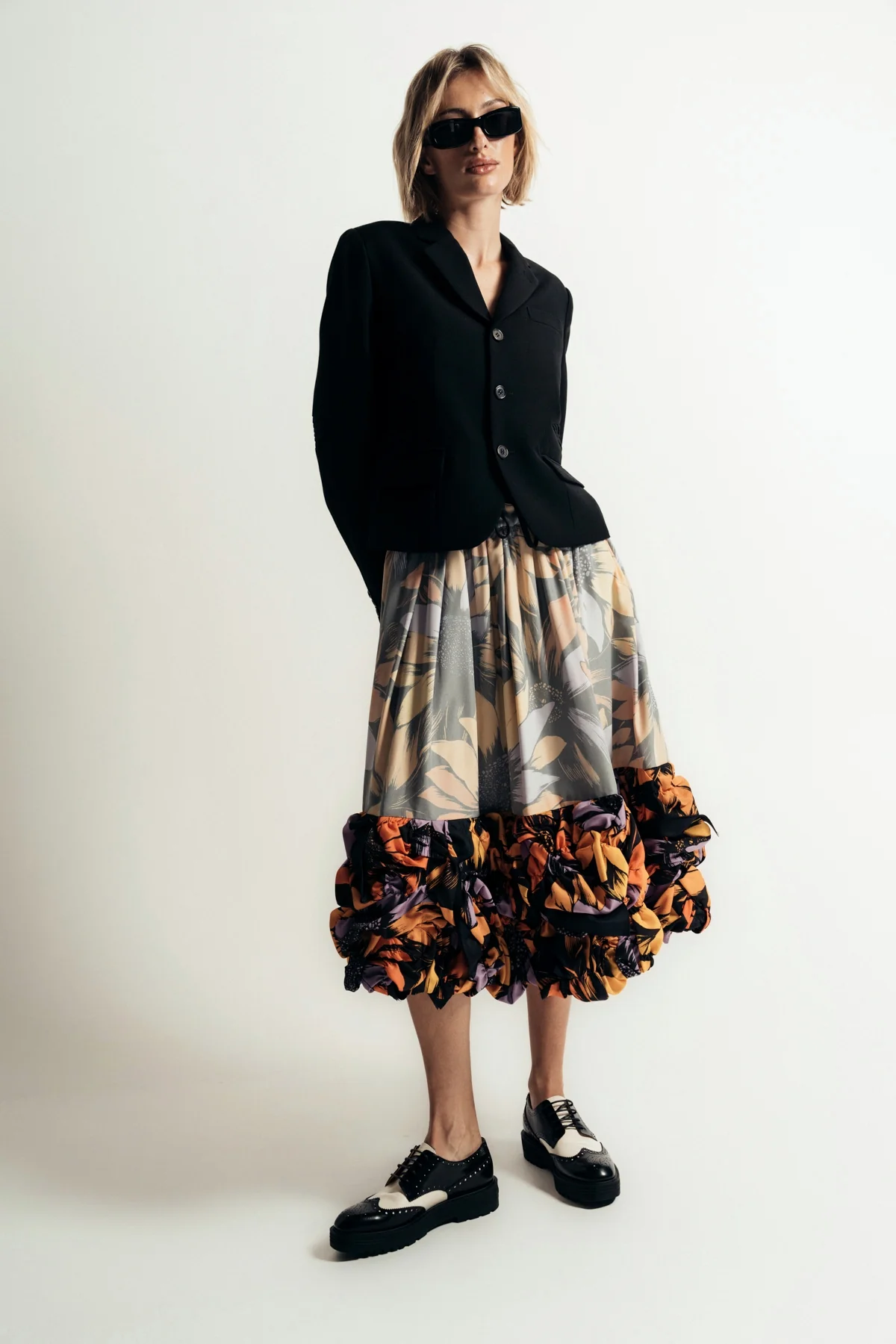 COMME DES GARCONS | FLORAL CREPE SKIRT - Image 2