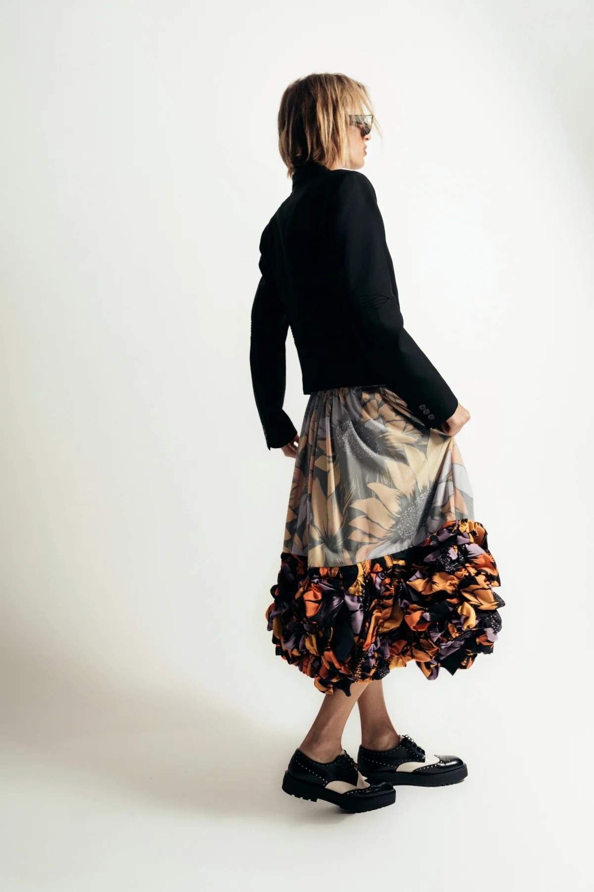 COMME DES GARCONS | FLORAL CREPE SKIRT - Image 3