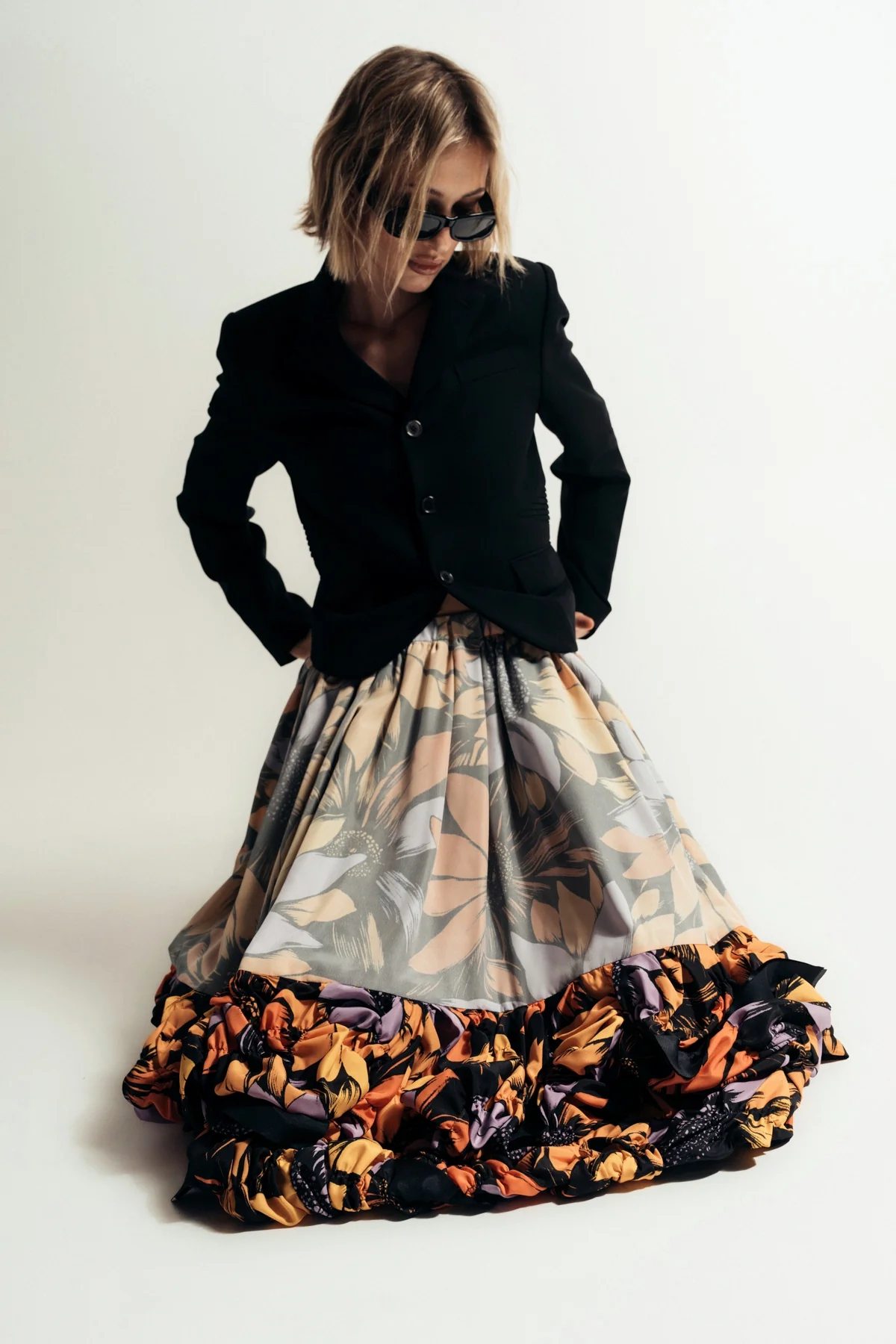 COMME DES GARCONS | FLORAL CREPE SKIRT - Image 5