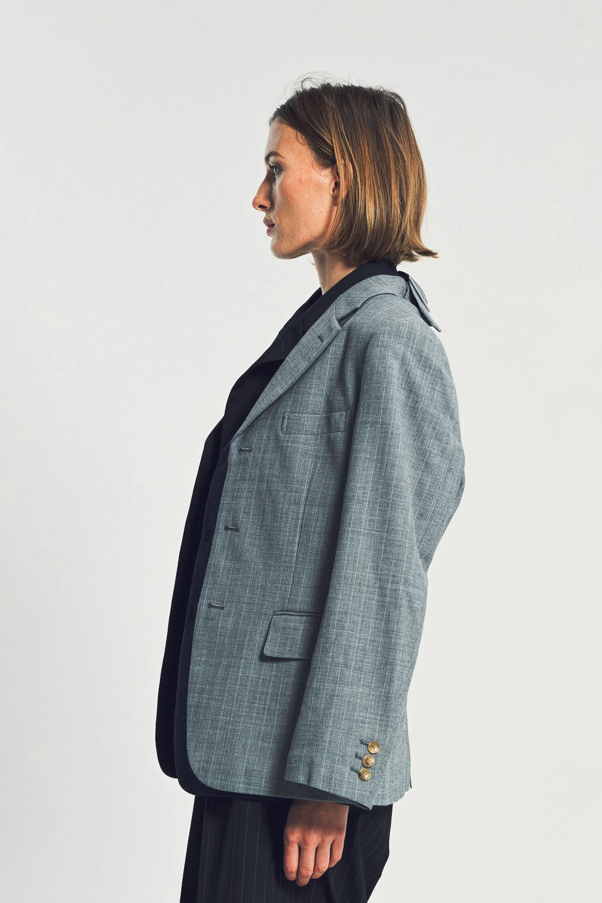 COMME DES GARCONS | STRIPED MIX BLAZER - Image 5