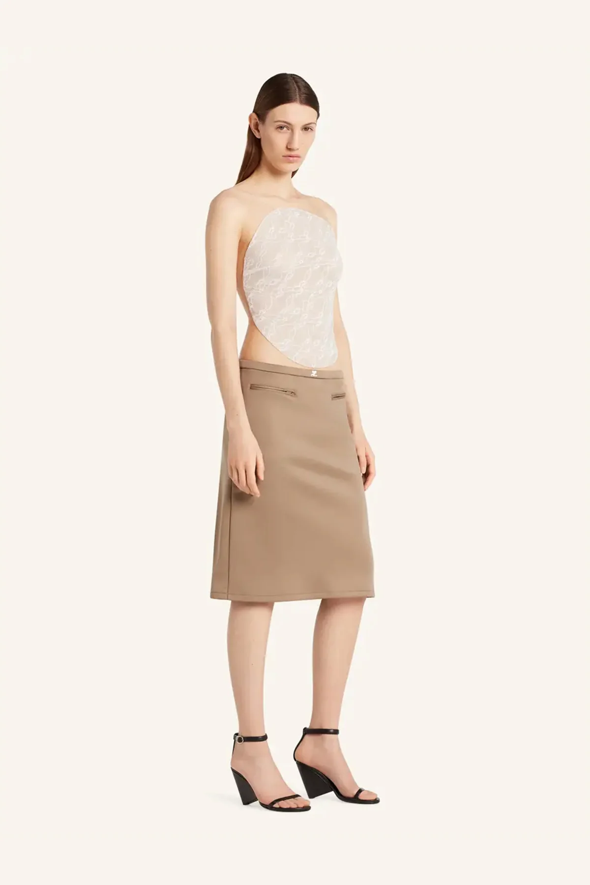 COURRÈGES | ILLUSION CIRCLE LACE BODYSUIT - Image 3