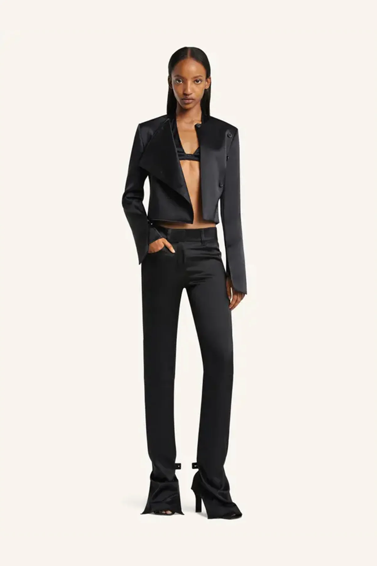 COURRÈGES | OBLIQUE SATIN TAILORED JACKET - Image 2