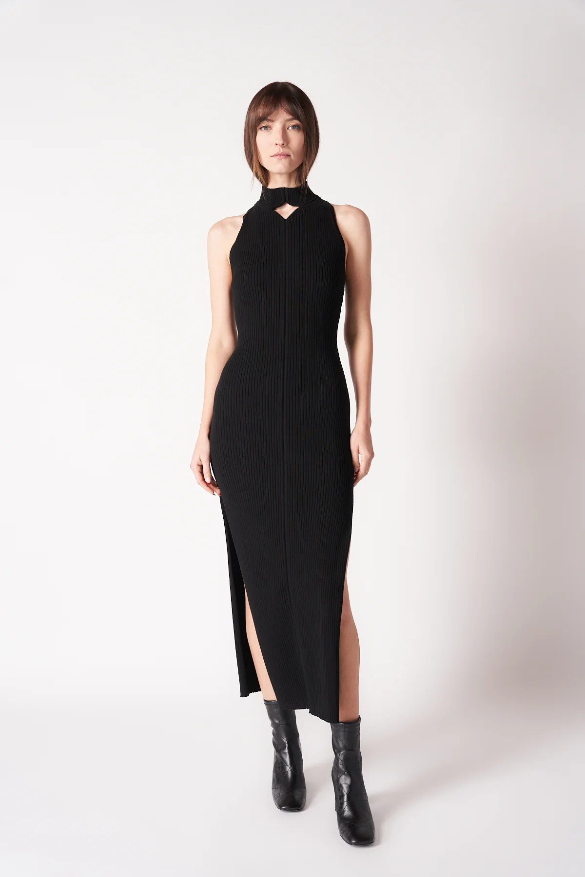 COURRÈGES | RIB DIAMOND NECK DRESS - Image 2