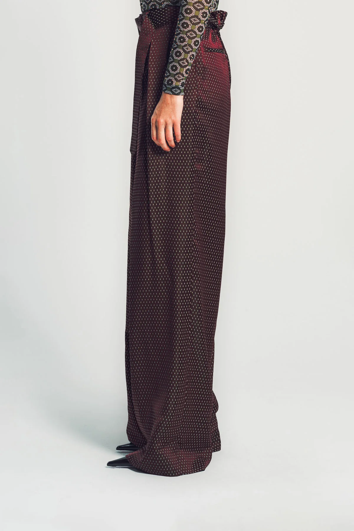 DRIES VAN NOTEN | BELTED JACQUARD TROUSERS - Image 5