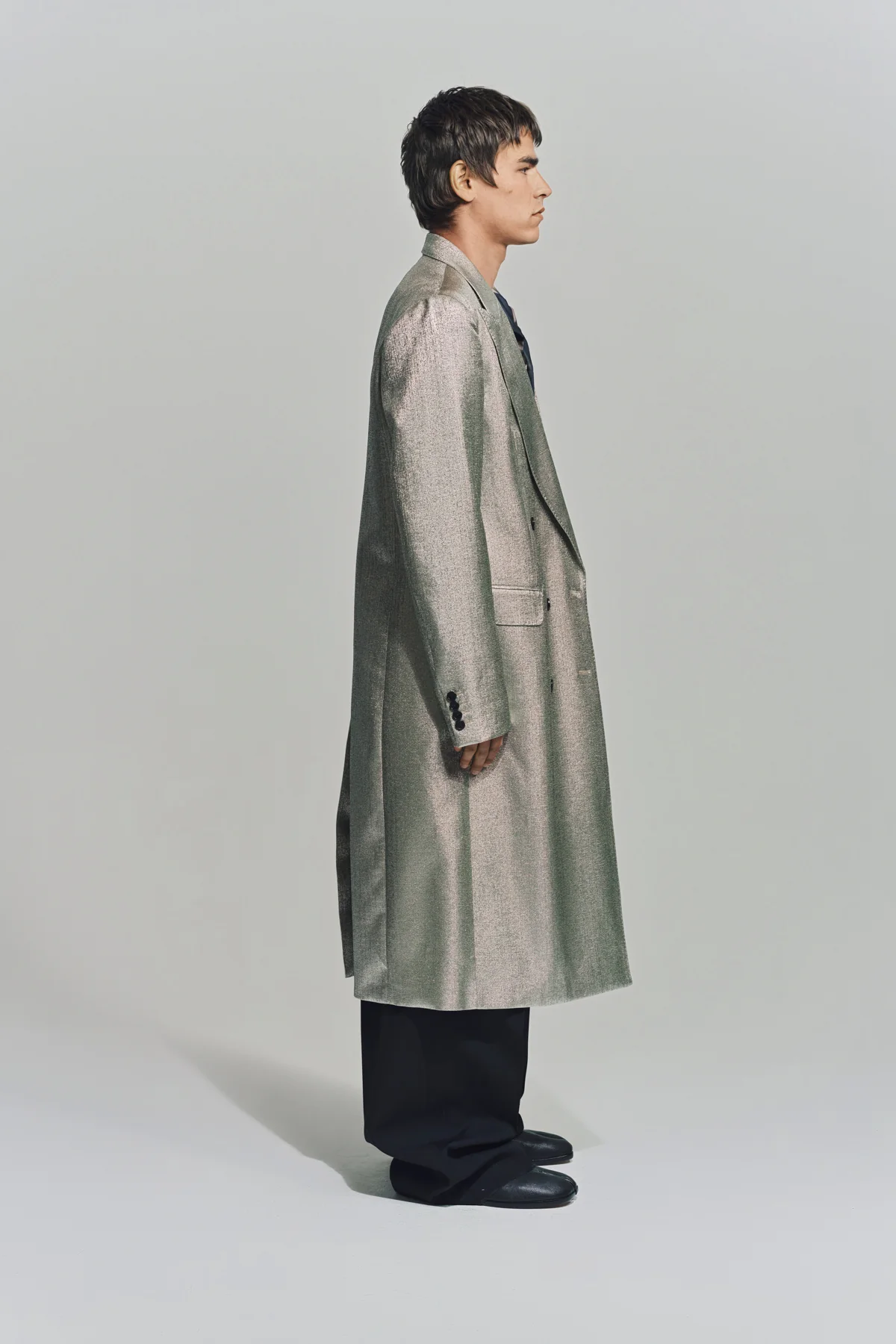 DRIES VAN NOTEN | DOUBLE BREASTED METALLIC COAT - Image 3
