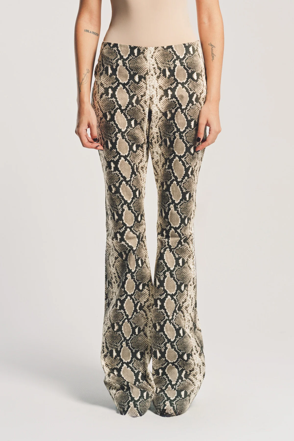 DURAN LANTINK | SNAKE PRINT FLARE PANTS - Image 2
