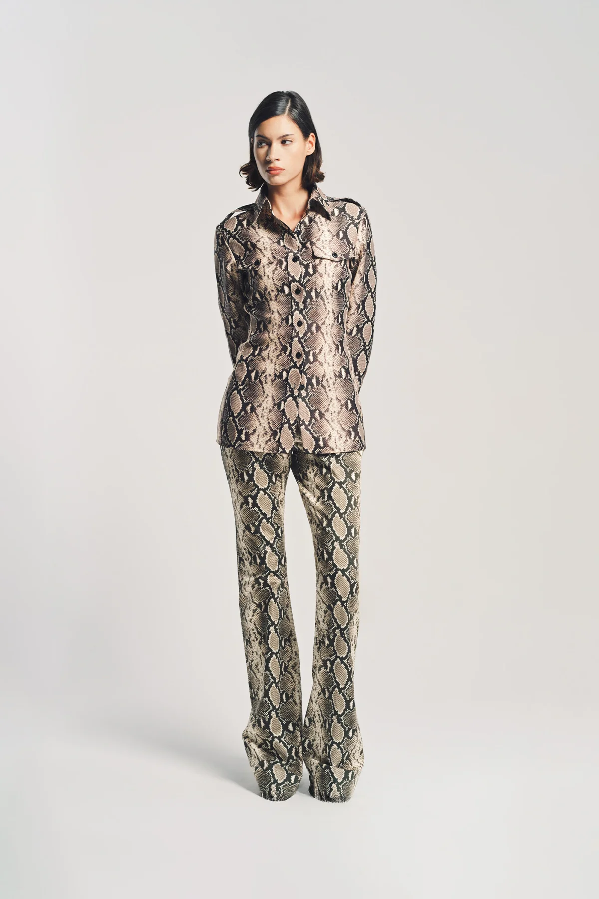 DURAN LANTINK | SNAKE PRINT LONG SLEEVE SHIRT