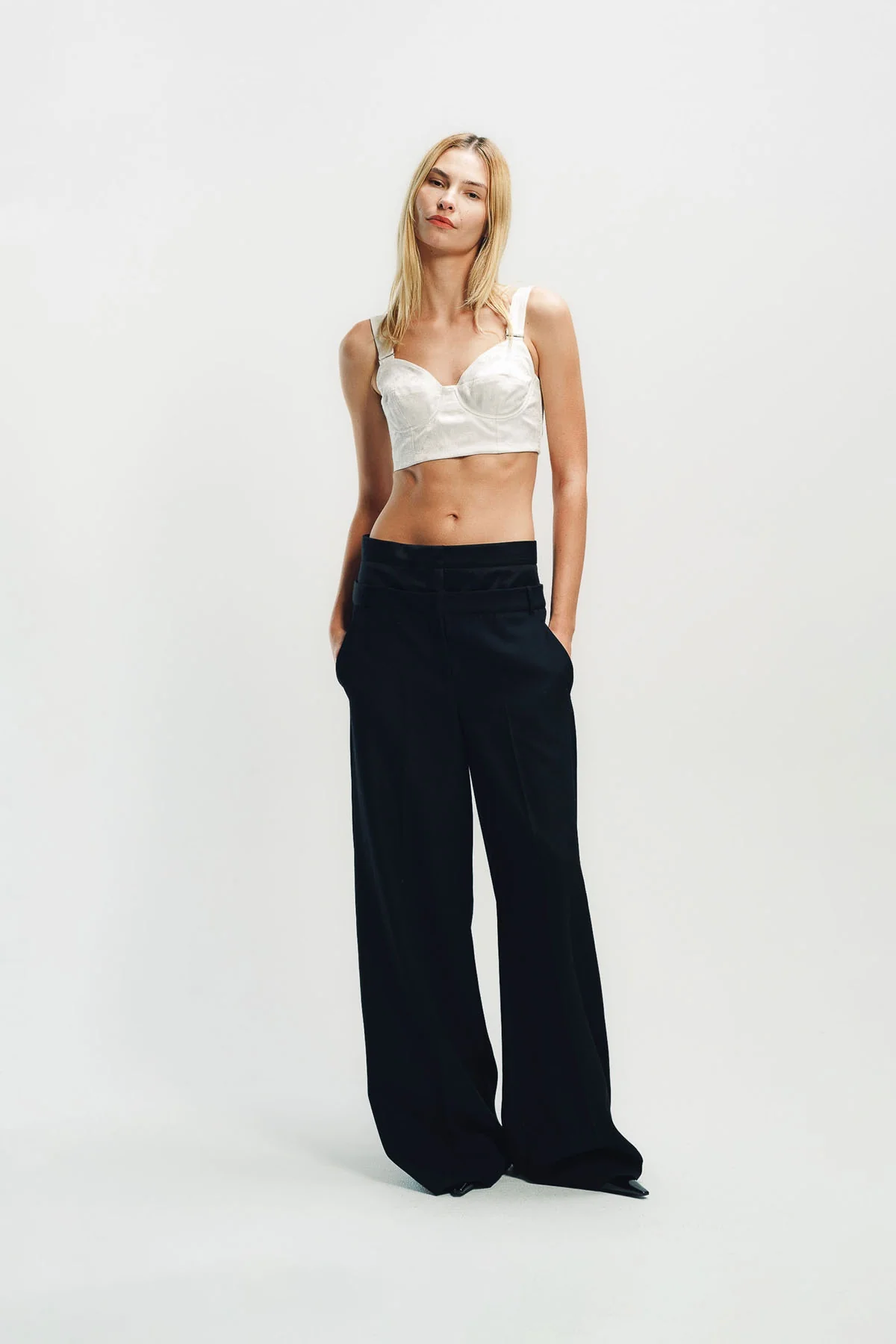 ERDEM | GRAIN DE POUDRE WIDE LEG TROUSERS