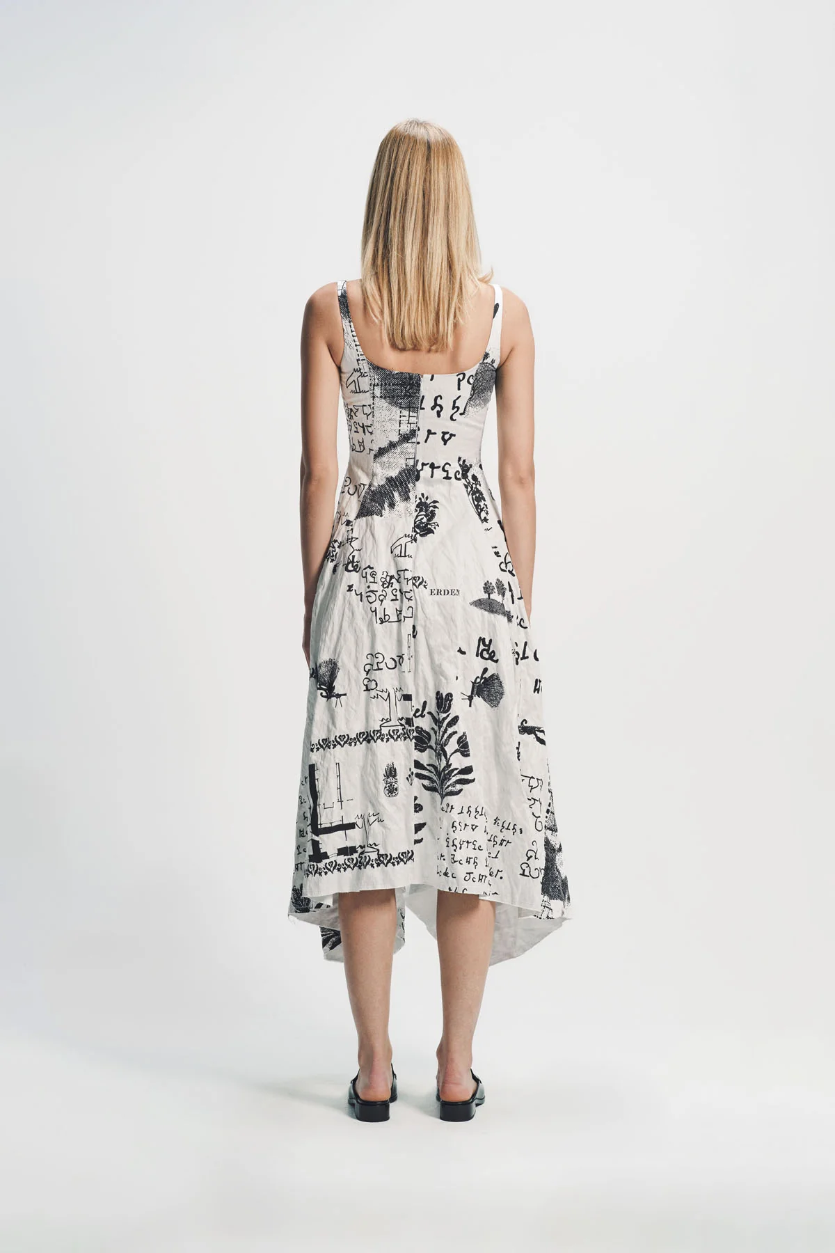 Erdem | Metallised Cotton Draped Midi Dress - Image 4
