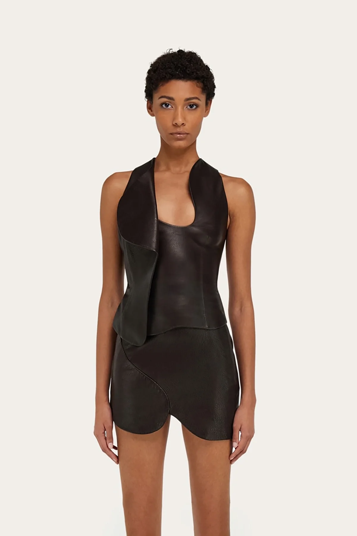 FERRAGAMO | GRAINY LEATHER TOP - Image 3
