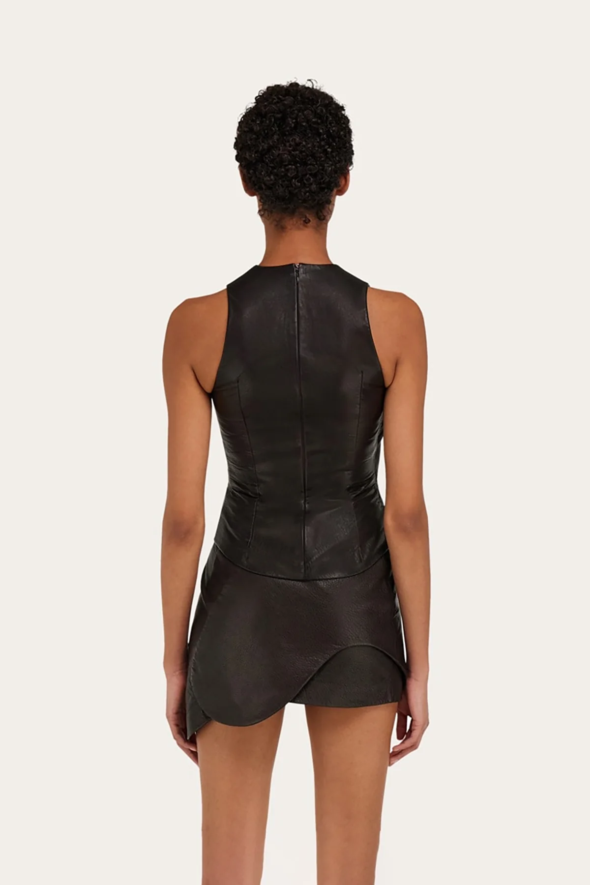 FERRAGAMO | GRAINY LEATHER TOP - Image 4