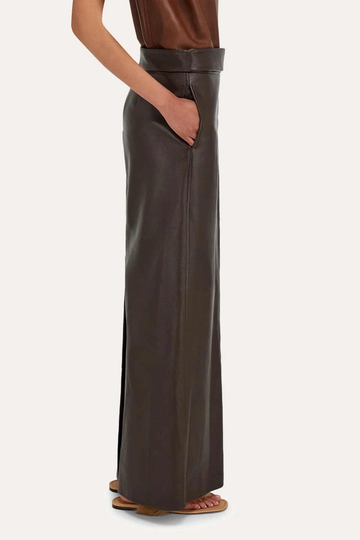 FERRAGAMO | LONG NAPPA LEATHER SKIRT - Image 3