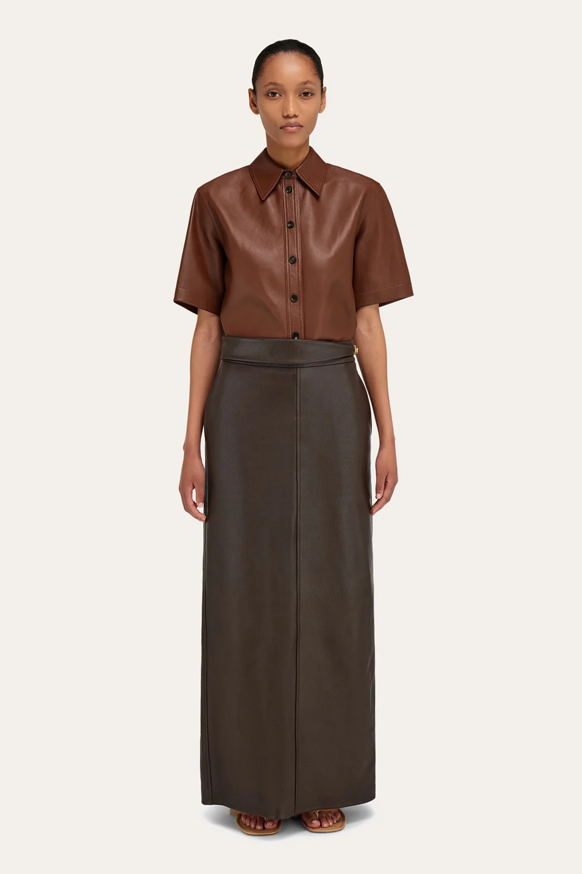 FERRAGAMO | LONG NAPPA LEATHER SKIRT - Image 6