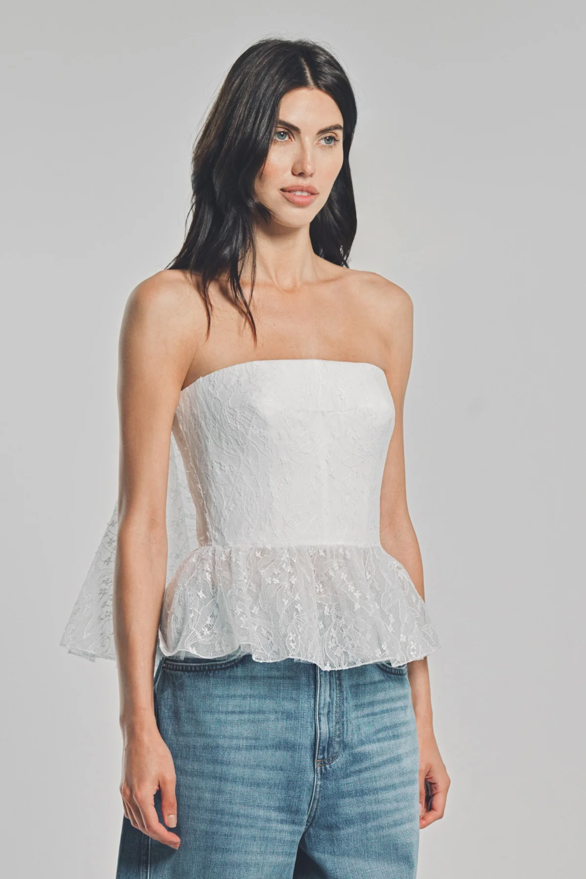 GIVENCHY | BUSTIER CAPE BACK TOP IN LACE - Image 3