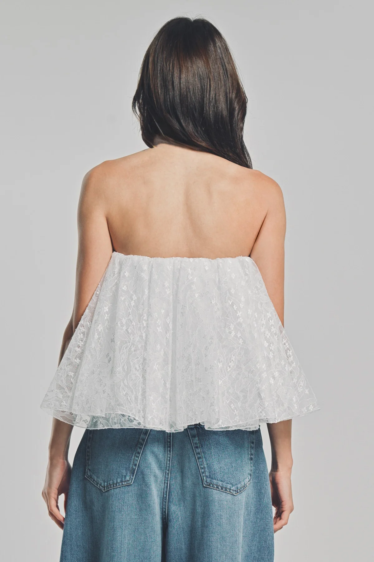 GIVENCHY | BUSTIER CAPE BACK TOP IN LACE - Image 4