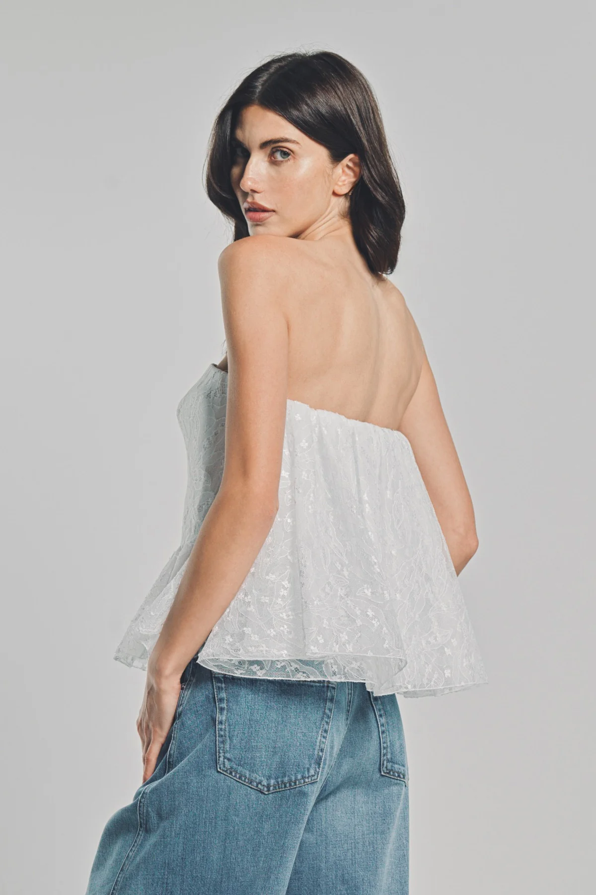 GIVENCHY | BUSTIER CAPE BACK TOP IN LACE - Image 5