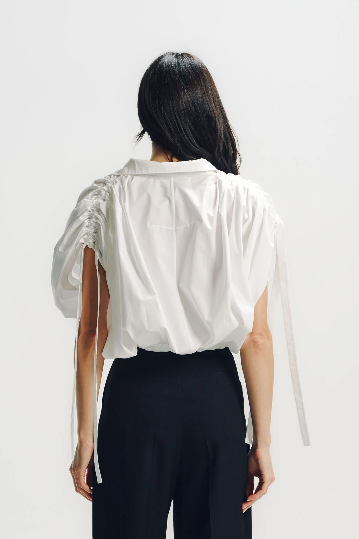 Givenchy | Cropped Shirt in Poplin With Ruched Details - Image 4