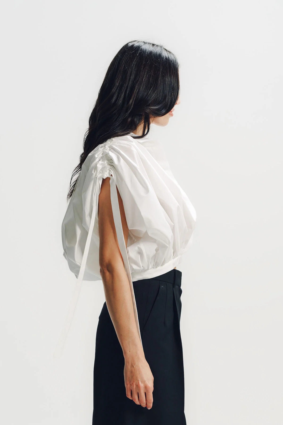 Givenchy | Cropped Shirt in Poplin With Ruched Details - Image 5