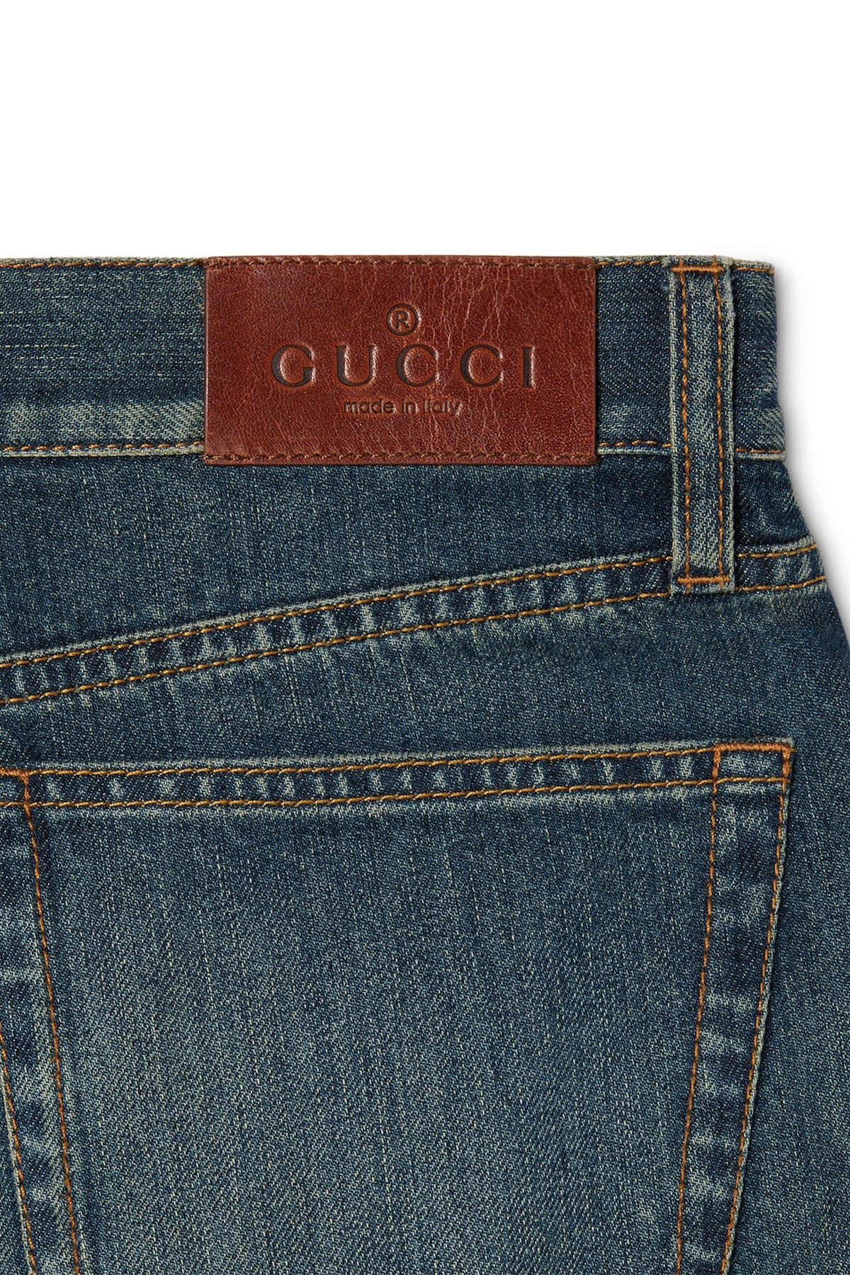 GUCCI | WOMEN'S COTTON DENIM PANTS WITH HORSEBIT - Image 2