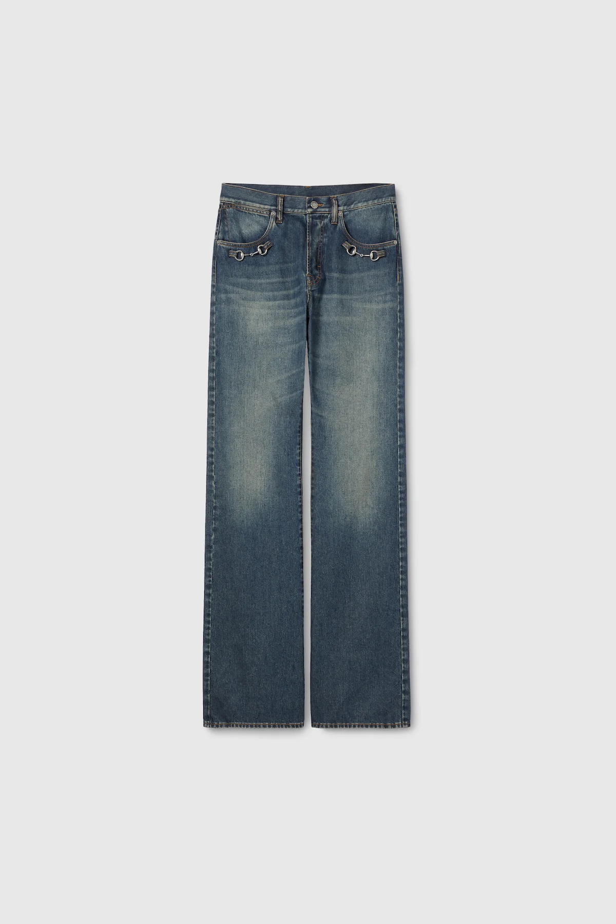 GUCCI | MEN'S COTTON DENIM PANTS WITH HORSEBIT DETAIL