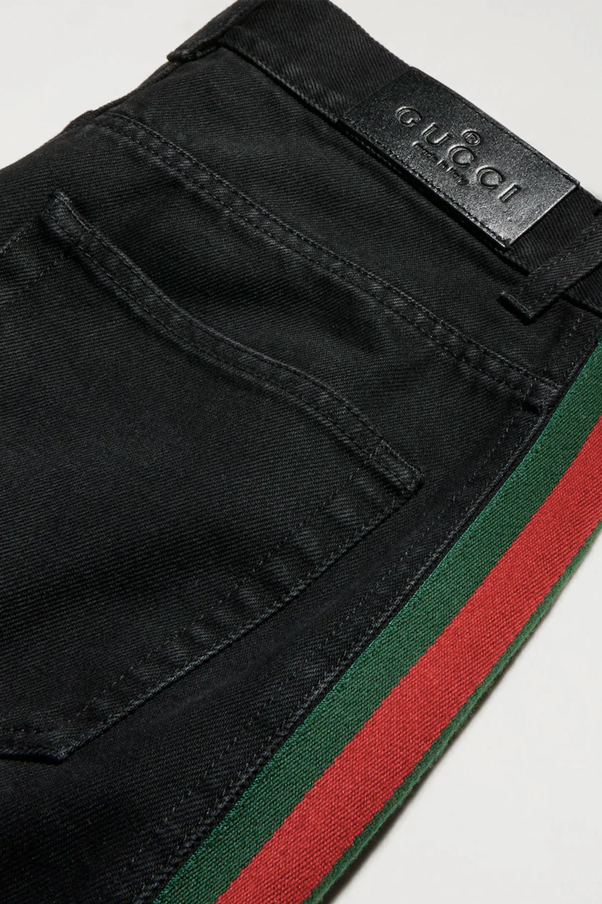 GUCCI | Cotton denim pants with Web insert - Image 2