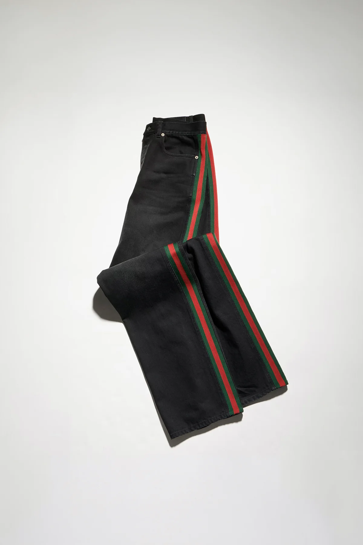 GUCCI | Cotton denim pants with Web insert - Image 3