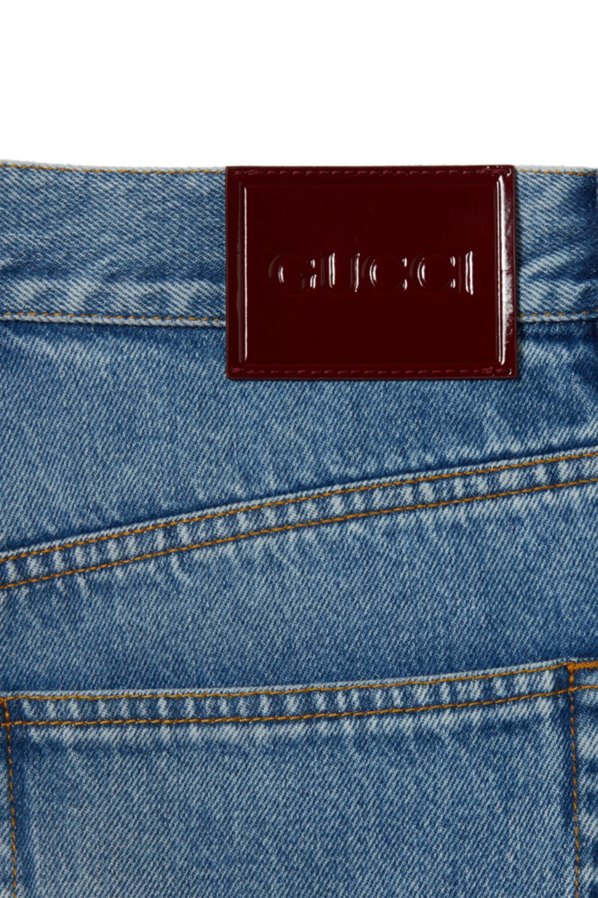 GUCCI | DENIM PANT WITH GUCCI LABEL - Image 2