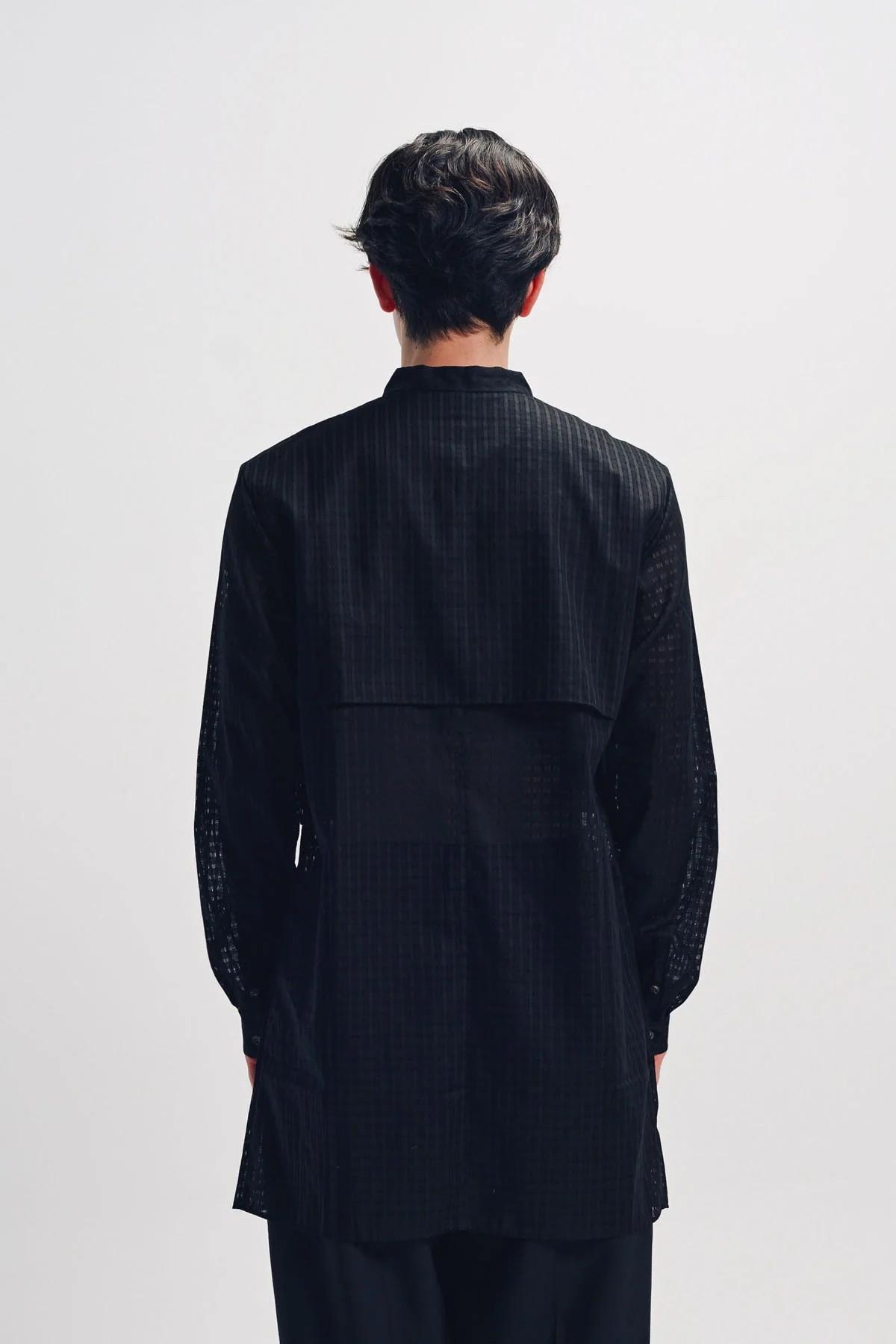 Individual Sentiments | Mao Collar Long Sleeve Shirt - Image 4