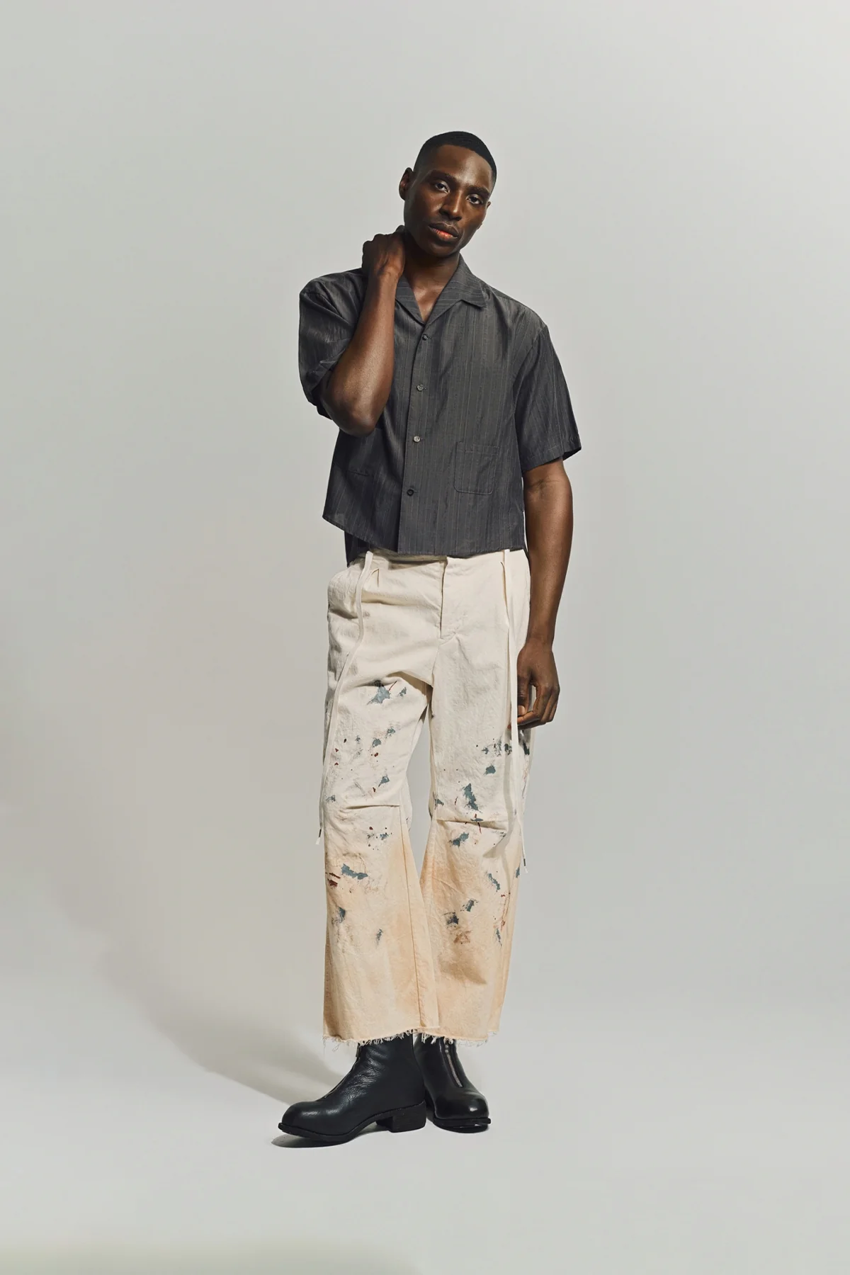 INDIVIDUAL SENTIMENTS | OPEN COLLAR SHORT SLEEVE SHIRT