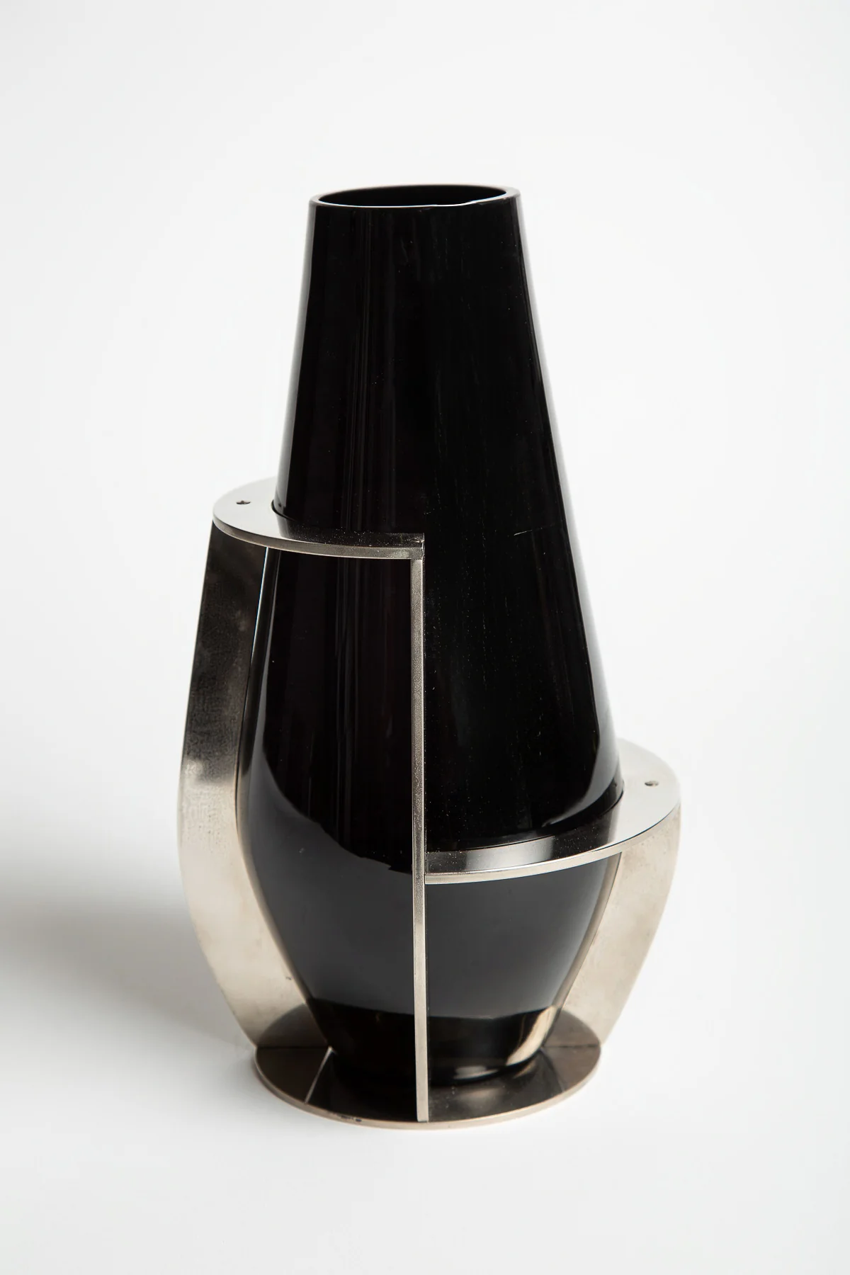 JEAN BORIS-LACROIX | 1930's BLACK OPALINE VASE - Image 2