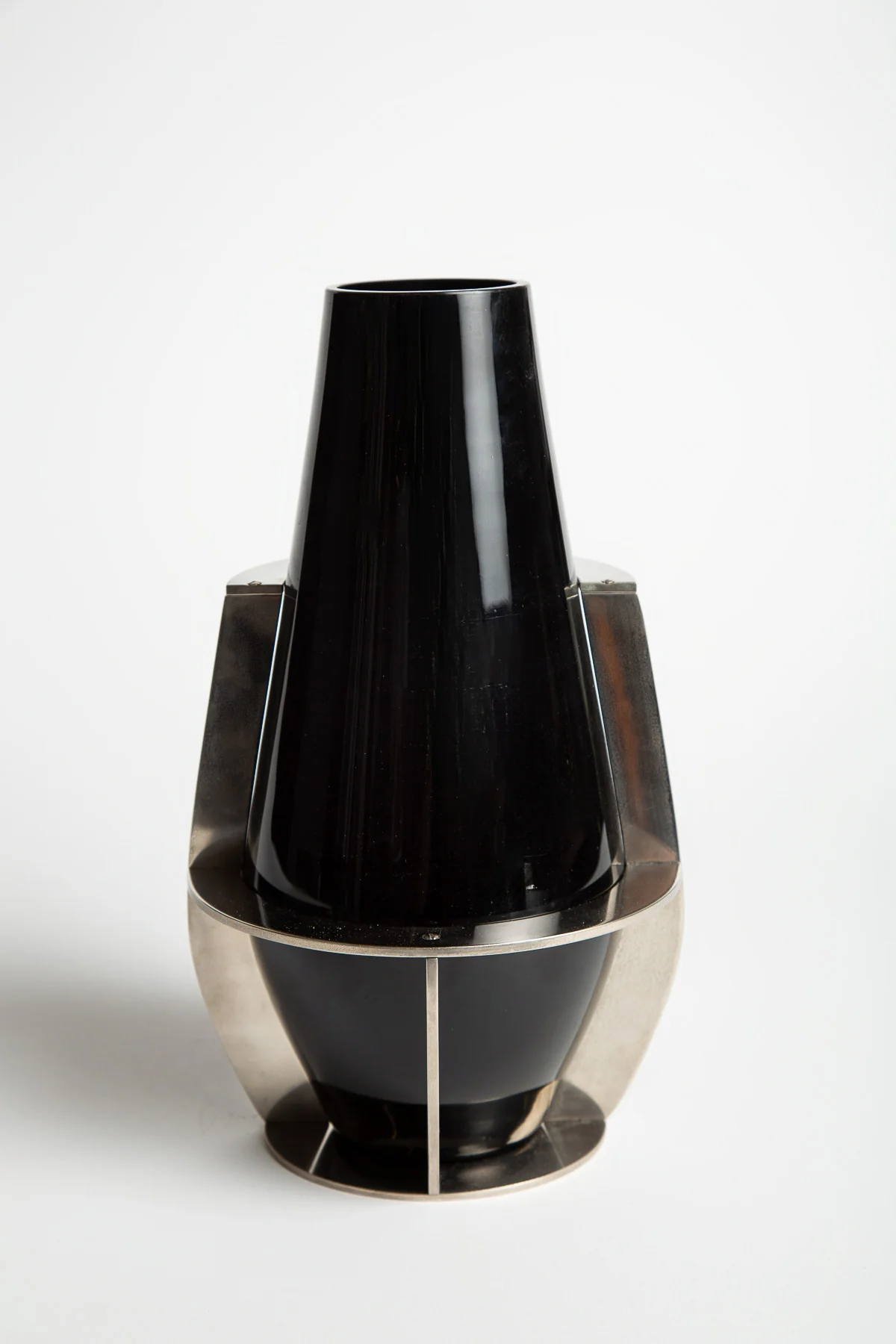 JEAN BORIS-LACROIX | 1930's BLACK OPALINE VASE - Image 4