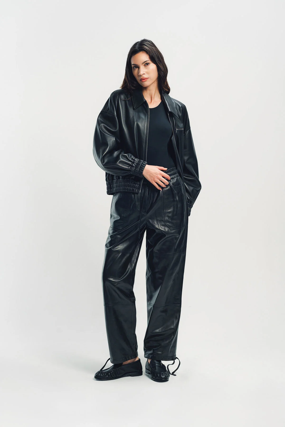 JIL SANDER | LEATHER JOGGER PANTS